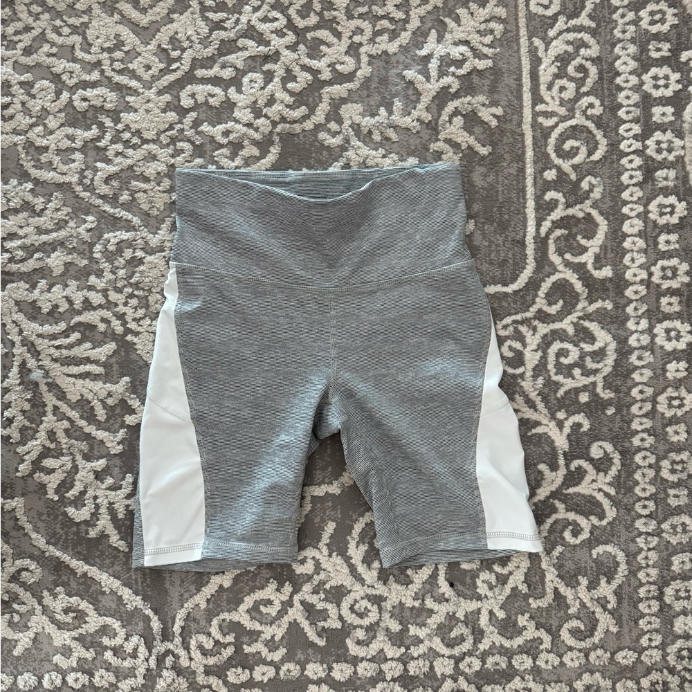 Xersion Gray and White Bike Shorts for Women